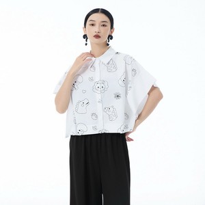 u28220トップス レディース シャツ Tシャツ ブラウス プリント 4色 韓国風 2025夏新作