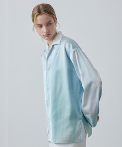 Button Shirt/Blouse Nuance Print Gradation