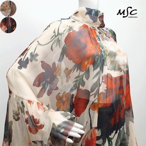 Tunic Tunic Chiffon Floral Pattern Sheer