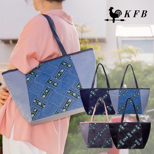 フラワーモチーフ トートバッグ ナイロン  花柄 軽量 デニム 大容量 KFB フラワーメッシュ