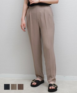 Eジョーゼット　センタープレステーパードパンツ