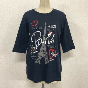 【25SS新作】日本製  Paris クルーネック 7分袖 オーバーサイズ Tシャツ 80/2強撚綿100%