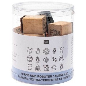 ［輸入スタンプ ］RICO DESIGN スタンプ セット☆宇宙 エイリアン ロボット ロケット 男の子☆