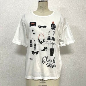 【25SS新作】日本製 アクセサリー プリント 半袖 Tシャツ 80/2強撚 綿100％