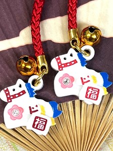 ◇2026年干支◇午◇【”馬九行久☆うまくいく★幸運の馬”】アクリルラインストーン親子午（大）ストラップ