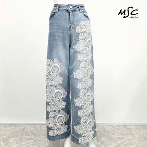 Denim Full-Length Pant Pearl Flower