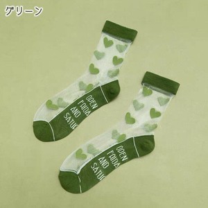 【現品50％オフ】WU1171s-g-2set 2足セット ハートシアーソックス  アルファベット シースルーソックス
