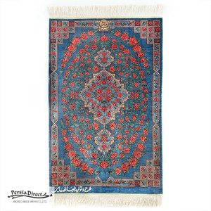 ペルシャ　絨毯　手織　イラン　シルク　玄関マットS　51×77cm　C31_BL