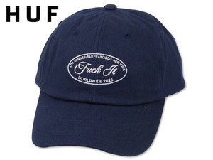 HUF ハフ ATELIER CREST 6PANEL CV CAP NAVY カーブ ブリム キャップ ネイビー 22272