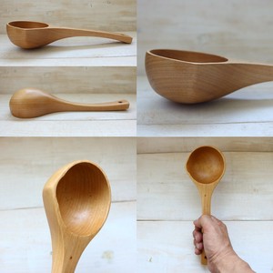 掬うのに適したカタチ【特価・訳あり・数量限定】お玉　ナチュラル白木系