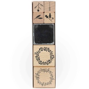 ［輸入スタンプ ］RICO DESIGN スタンプ セット☆クリスマスリースセット ヒイラギ 枠 フレーム☆