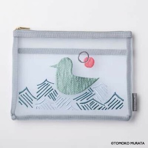 ヒサゴ ムラタトモコ 刺繍メッシュポーチ Seabird(海鳥) UTN311