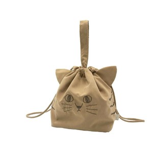 ティーライフ にゃふにゃふ ランチ巾着バッグ ブラウン 421505