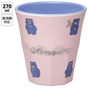 メラミンタンブラー 270ml　冬眠できないクマ A ピンク