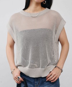 【人気につき再入荷】ルーズメッシュサマーニットベスト◇涼しげに大人リラックススタイルに◎【即納】
