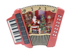 クリスマス【バブルLEDライト】　アコーデオンサンタ（オルゴール8曲）