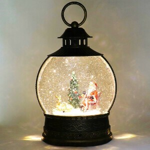 クリスマス【バブルLEDライト】　ランタン型サンタ