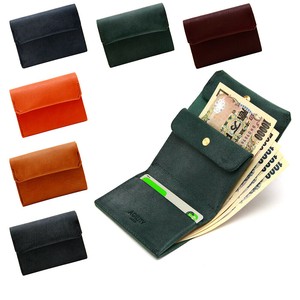 Trifold Wallet Genuine leather Slim Compact Made in Japan