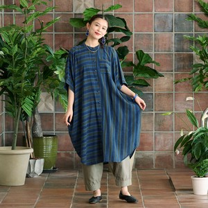 Casual Dress Stripe Front-hemmed Dress
