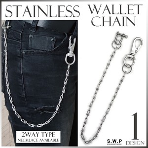 Wallet Chain Design Necklace Stainless Steel 2Way Men's [2025 NEW]