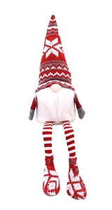 クリスマス【置物】ノルディック足ブラサンタM　（レッド）