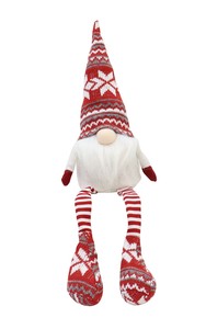 クリスマス【置物】ノルディック足ブラサンタL　（レッド）