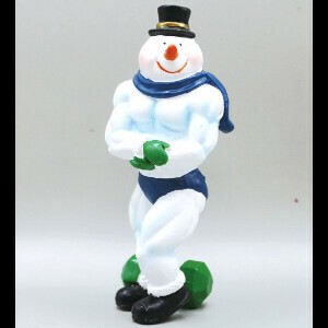 クリスマス【置物】スノーマンマッソーサイドチェスト　青　　11．5cm