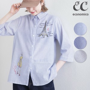2025SS　パリデザイン ストライプブラウス　2025新作　Economico