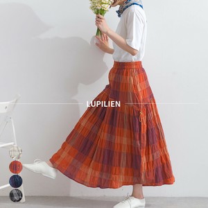 Skirt Check Shirring [S/S NEW] Made in India