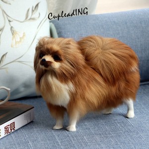 ＜人気商品＞激安セール 置物 博美犬 動物模型 家 テーブル装飾品 大人気 毛皮工芸品