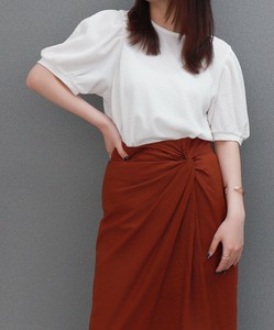 T-shirt Puffy Jacquard Puff Sleeve