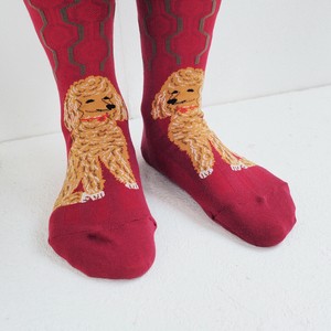 【予約販売②便目 10月出荷】新作 ハイゲージ ソックス 刺繍 靴下 日本製 クルー丈 秋冬 レディース AW