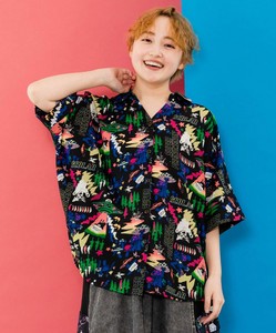 キノコ・POP・イチゴ柄 3柄展開シャツ