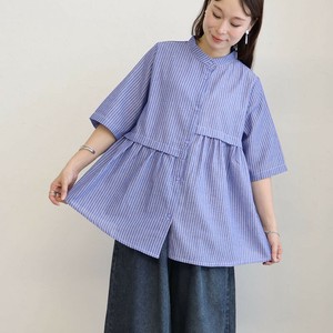 Button Shirt/Blouse Stripe Switching [2025 NEW] S/S