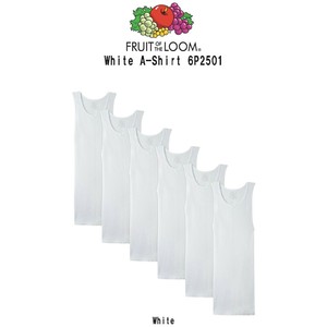 FRUIT OF THE LOOM(フルーツオブザルーム)タンクトップ Tシャツ 6枚組 ホワイト メンズ  6P2501