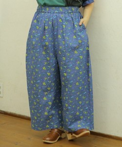 6.5ozデニム花柄×パッチワーク エッグパンツ
