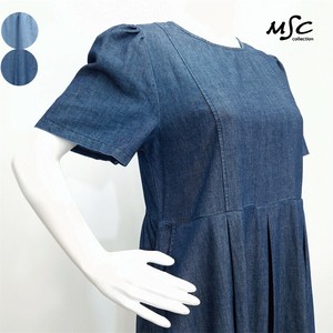 Casual Dress Back Button Waist Switching