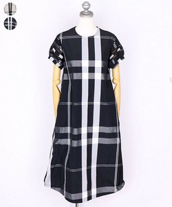 Casual Dress Check Pattern Lace Sleeve Switching Dress A-Line [2025 NEW]