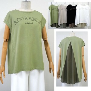 シルケット綿 後配色切替刺繍ロゴフレンチチュニック【2025新作】