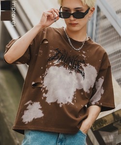 【SIDEWAYSTANCE】サンダーロゴ半袖グランジTシャツ