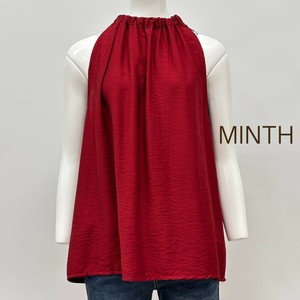Button Shirt/Blouse Design Mint Sleeveless Tops Rayon Shirring Made in Italy