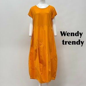 【イタリア製】Wendy 生地切替え タックドレープデザイン バルーンシルエット コットンワンピース