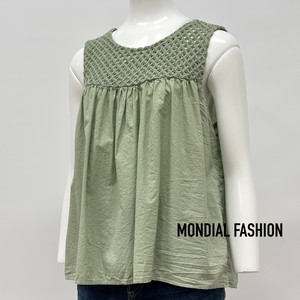 Button Shirt/Blouse Sleeve Blouse Cotton Switching Made in Italy