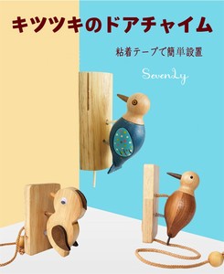 人気上昇 木彫りキツツキノッカー チャイム ベル「2025新作」