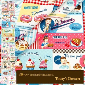 有輪商店 YUWA シャーティング "Today's Dessert" [B:Blue] / 生地 布 / 全6色 / 829952