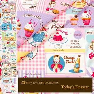 有輪商店 YUWA シャーティング "Today's Dessert" [F:Pink] / 生地 布 / 全6色 / 829952