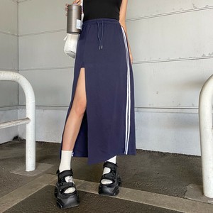 2025年新商品 裙子 开叉 裙子 立即发货 到脚踝长裙 条纹/线条