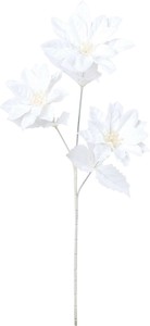 【造花】ネージュポインセチアスプレー　ホワイト　FS -6347W