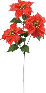 【造花】ベルベットポインセチア×3　レッド　FS -6281R