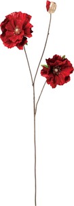【造花】ベルベットポピースプレー　レッド　FS -9334R